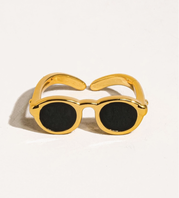 18K Gold Sunglasses Adjustable Ring